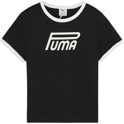 Puma/彪马正品2025 babytee女士圆领运动休闲针织短袖634053-01