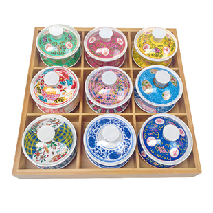 九宫格火锅盖碗茶杯托盘竹木格子网红干果盘点心盒大号六宫格拼盘