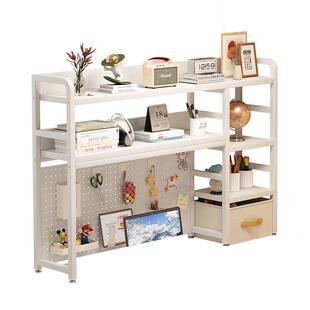 桌面收纳置物架家用办公桌书桌多层铁艺桌上学生电脑桌洞洞板书架