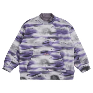 memoryin童装卫衣两个小朋友扎染渐变撞色刺绣logo宽松落肩卫衣