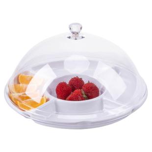 水果试吃盘带盖分格甜品面包蛋糕展示盘托盘盖子零食试吃品尝盘子