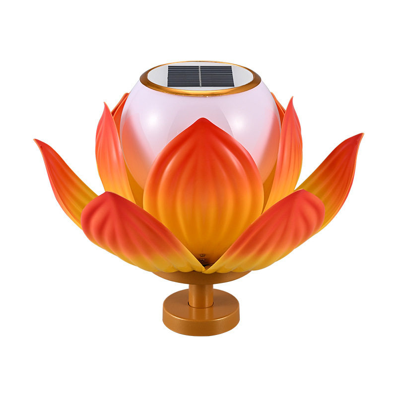 太阳能柱头莲花灯家用