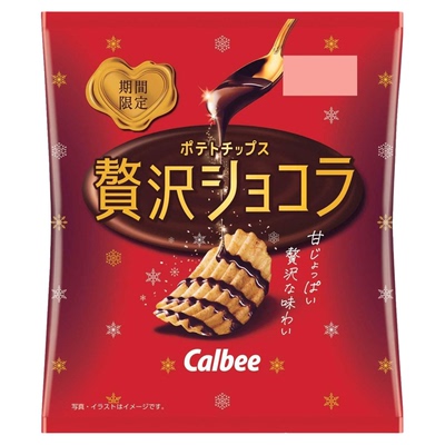 新品日本Calbee卡乐比薯片岩盐焦糖巧克力味薯片人气解压休闲零食