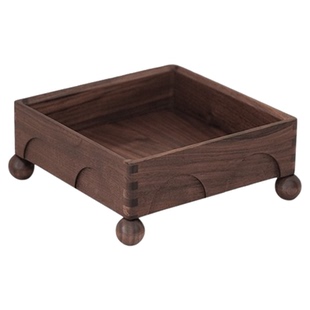 茶具收纳盒高端家用黑胡桃实木一人独饮小茶具小巧精致托盘正方形