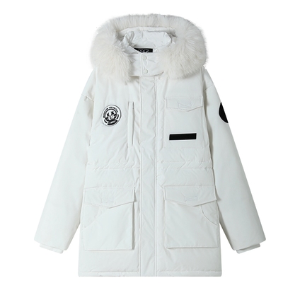 【黄俊捷同款】ER魔术贴工装连帽毛领羽绒服防寒保暖派克服外套