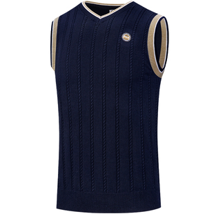 美国PGA 高尔夫马甲男士秋冬季保暖毛衣背心服装男装衣服羊毛衫