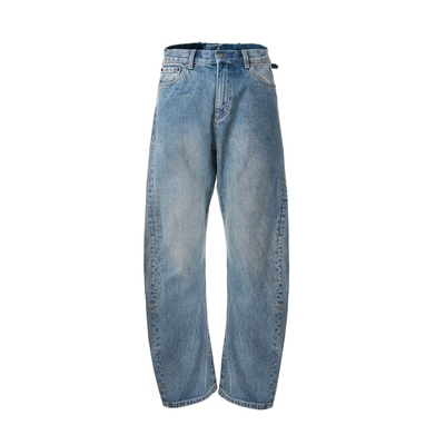 复古极简精梳棉垂感水洗牛仔裤