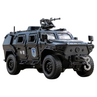 猛士装甲车警车合金汽车模型仿真收藏车模3儿童玩具男孩6生日礼物