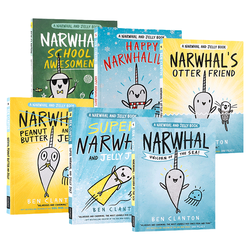 独角鲸和水母系列漫画6册合集 英文原版 A Narwhal And Jelly Book 海洋生物百科儿童科普绘本课外阅读 英文版 进口英语原版书籍