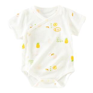 童泰包屁衣夏婴儿短袖薄款男孩女宝宝半袖三角哈衣莫代尔网眼 a类