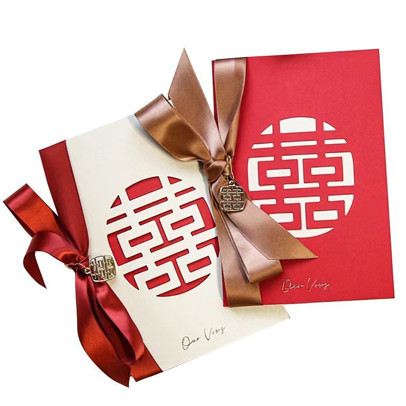 婚礼誓言卡结婚贺卡高级感缎面