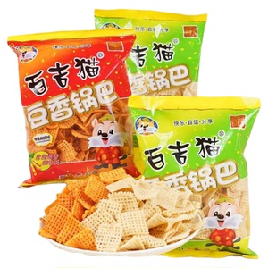 百吉猫豆香锅巴麻辣烧烤味150g办公室休闲零食小吃陕西特产粗粮