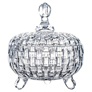 Moongril欧式水晶玻璃糖缸罐客厅带盖碗糖果干果水果盘子茶几摆件