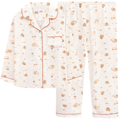 轻松熊睡衣女春秋冬季新款两件套