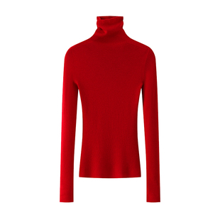 本命新年红！扬子纱羊毛针织内搭打底衫女冬修身高领毛衣2025新款