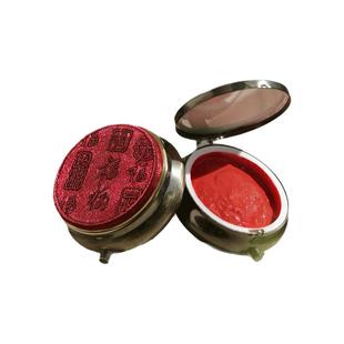 西泠印泥百福刺绣红色朱砂印泥书画闲章专用便携印泥盒可爱礼物高级感国风书画礼品生日礼物