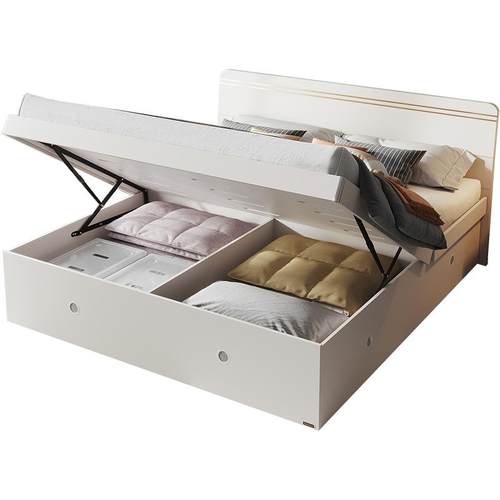 全友家居现代简约1.8米双人床家具主卧室板式床1米5落地储物床