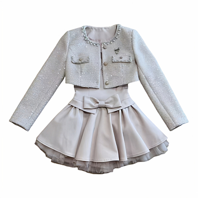 越韩小鱼Musefish 热恋岛屿 法式千金小香外套公主蓬蓬吊带裙女