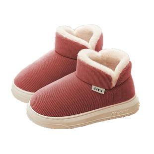 女士保暖棉拖鞋冬季家居厚底毛毛全包跟带后跟防滑加绒家居棉鞋