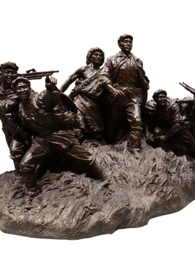 红军长征主题玻璃钢仿铜园林文化