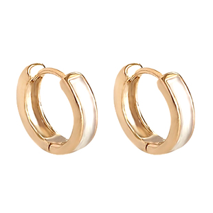 DOUDOUSTORE高级感精致小巧珐琅圆环耳扣耳环女奶白圈圈耳圈耳饰