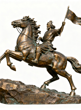 大禹治水系列玻璃钢人物雕像青铜