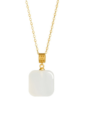 【小方糖】真品天然白玛瑙吊坠