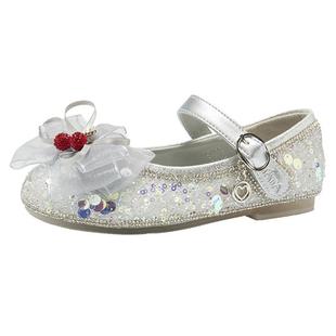 TATA童鞋女童公主鞋春季新款单鞋艾莎女宝宝儿童小女孩闪闪水晶鞋