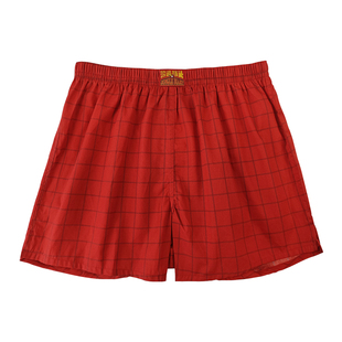 本命年阿罗裤纯棉宽松内裤男生款平四角短裤衩头全棉红色男士内裤