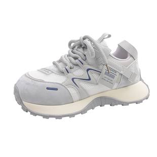 超火爆款厚底老爹鞋女增高显脚小2026新款春季灰色运动休闲阿甘鞋