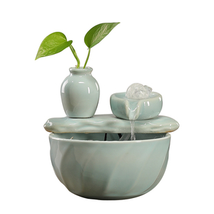 中式小型风水球流水器喷泉摆件循环水家居客厅办公室茶桌面装饰品