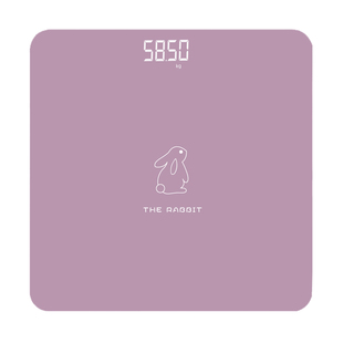 新款兔年图案电子称家用精准小型卡通隐屏体重秤USB充电男女减肥