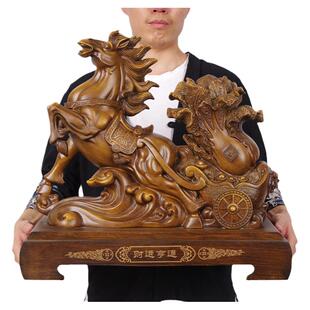 财运亨通马摆件生肖马白菜招财摆设家居装饰公司店铺乔迁开业礼品