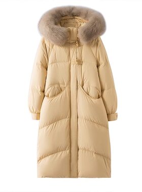 孕妇冬季加厚保暖长款棉服外套