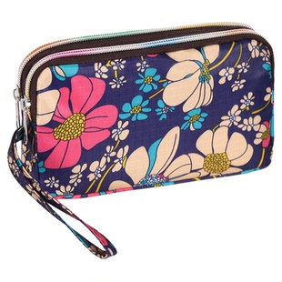 手包女2025新款双层拉链小包时尚女士迷你夏帆布大容量多层零钱包