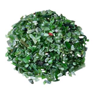 天然绿碧玉碎石水晶原石小颗粒供佛风水石鱼缸花盆造景装饰小石头