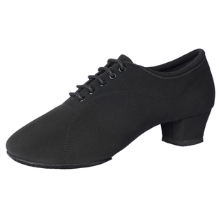 舞鞋匠男士拉丁舞鞋专业牛津布软底防滑国标舞蹈鞋黑色室内跳舞鞋