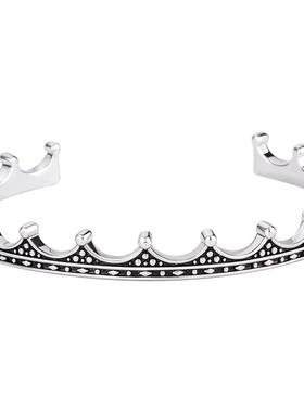 海盗船银饰皇冠手镯女复古小众