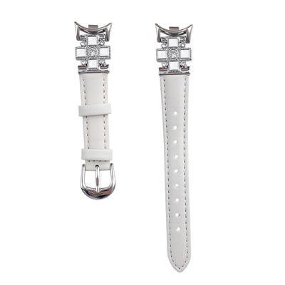 适用小米10表带清冷钻影皮质腕带