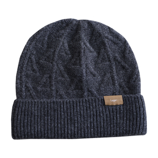 潮feel几何~山羊绒羊毛混纺提花加厚针织帽冷帽毛线帽女冬男帽子