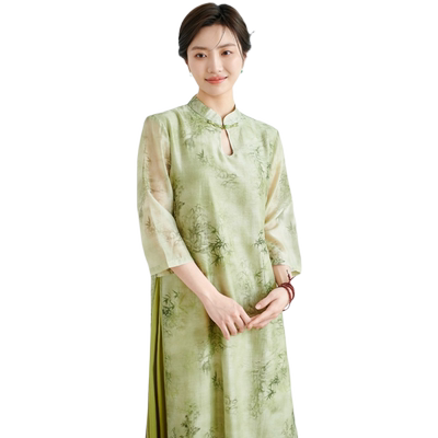 莎韵诗中式连衣裙旗袍长裙