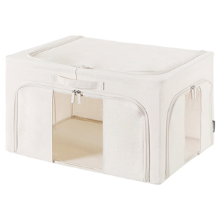 霜山带视窗布艺收纳箱家用可折叠换季衣物百纳箱衣柜被子收纳袋