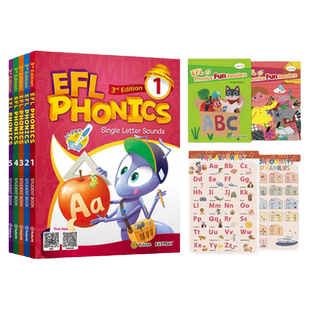 【进口直营】原版进口 5-12岁幼少儿英语 phonics自然拼读教材 点读版EFL PHONICS 学生套装（ 书+册+绘本+挂图）启蒙英语