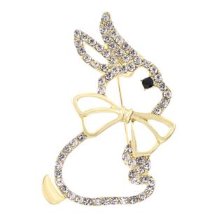 兔年可爱日系创意水钻镂空兔子胸针男女肖战同款轻奢气质胸花别针