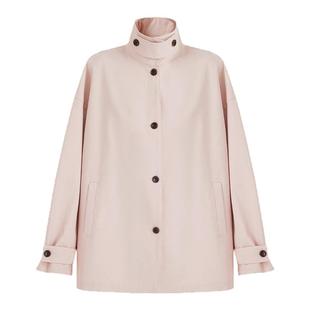 范洛Fano 奶油蜜桃粉袖里撞格短风衣外套女设计感2026春季新款