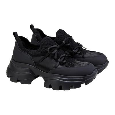 fed黑色运动鞋夏季新款女鞋厚底增高鞋透气老爹鞋女款S0425-YA622