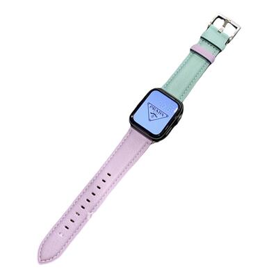 撞色拼色真皮柔软表带送贴膜