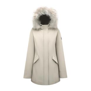 JOTT女士冬季连帽中长款羽绒服百搭时尚舒适派克服休闲保暖外套