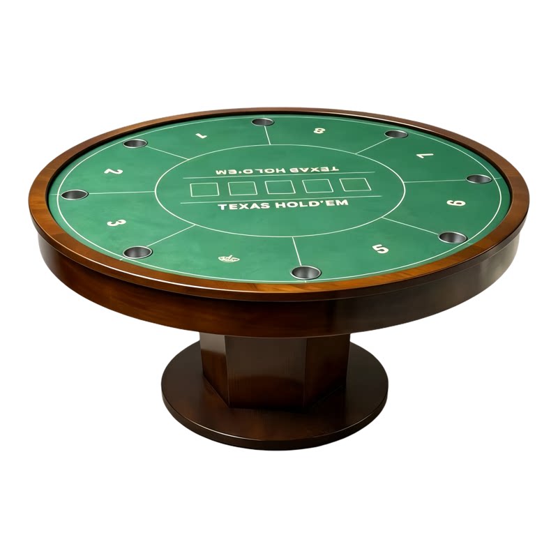 实木德州扑克棋牌桌保皇够级圆形棋牌桌/椅