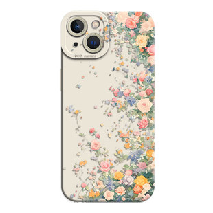 适用苹果16手机壳新款iPhone13promax小碎花15小清新12mini高级感14春天plus春日11/17/x少女xs妈妈xr硅胶8/7